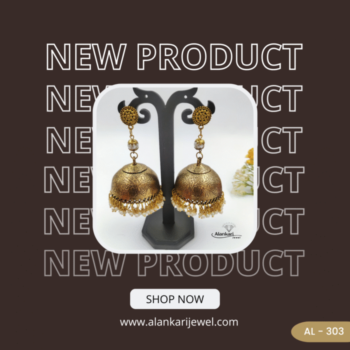 Golden Jhumka-AL-303 - Image 2