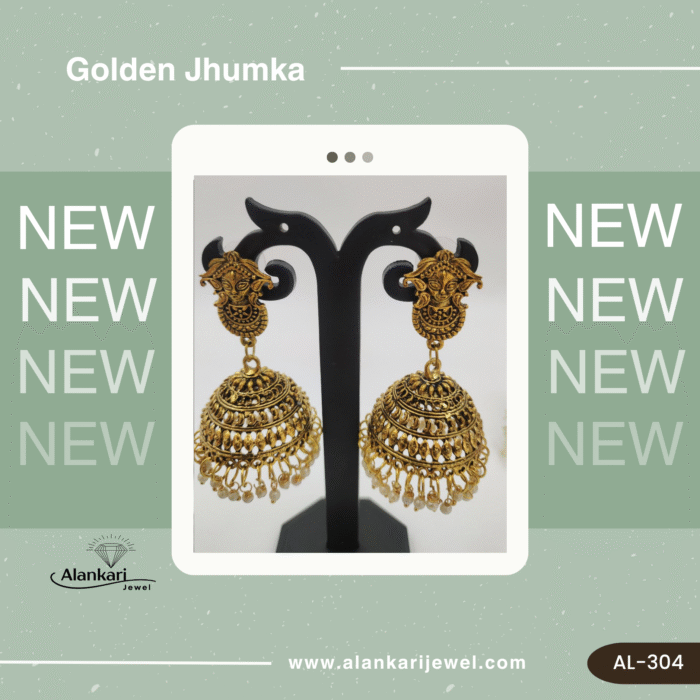 Golden Jhumka-AL-304 - Image 2