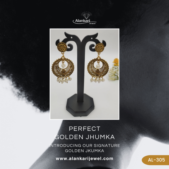 Golden Jhumka-AL-305 - Image 2