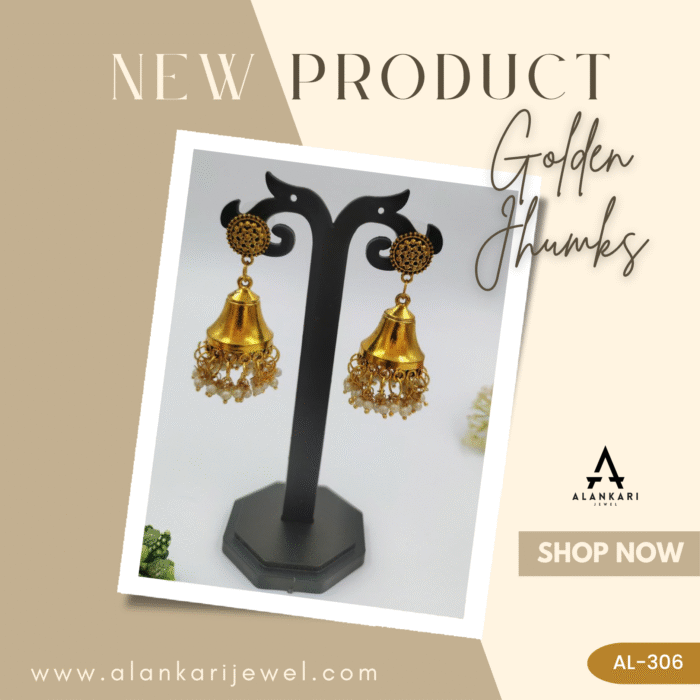 Golden Jhumka-AL-306 - Image 2