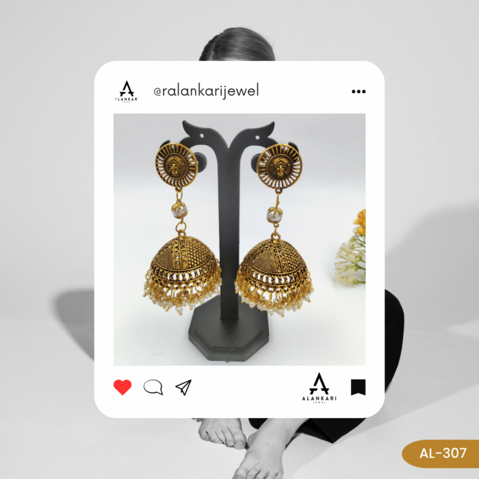 Golden Jhumka-AL-307 - Image 2