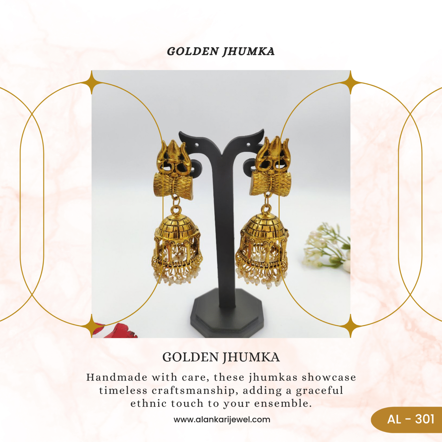 Golden Jhumka - AL -301 (2)